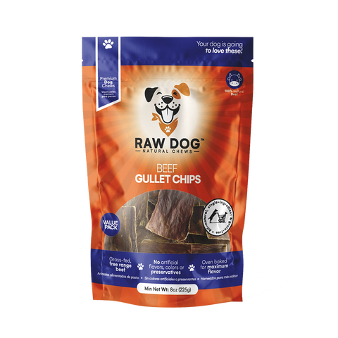 Raw Dog Chews 8oz bag Gullet Chips