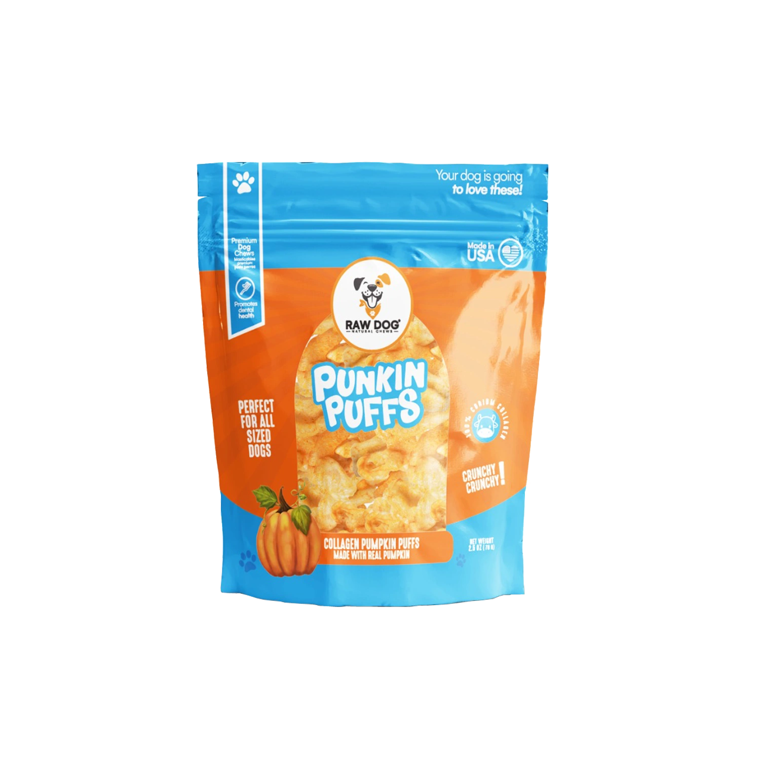 Raw Dog Chews 2.5oz back Punkin Puffs